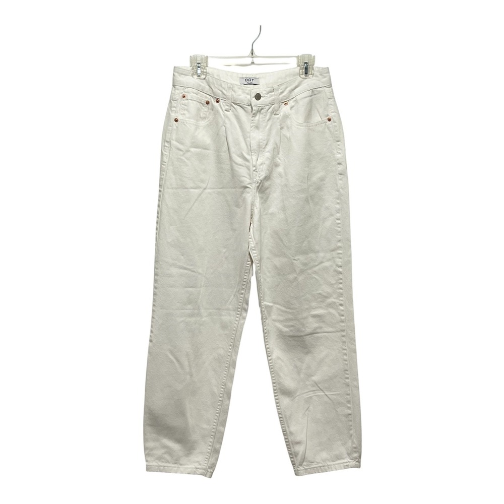 OAT New York Straight Denim Jeans Women 30 100% Heavy White Cotton